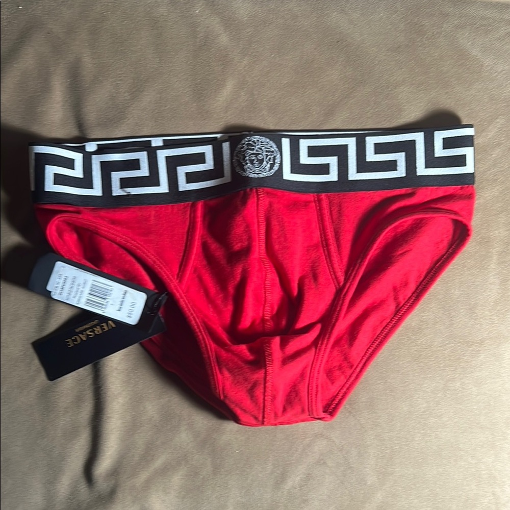 Versace Red Men's Briefs size 3 which is a small brand new
